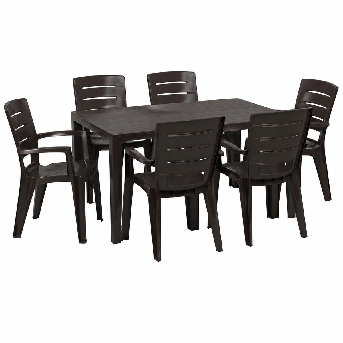 Salon de jardin, 6 places, en acier, pour la terrasse ou le jardin