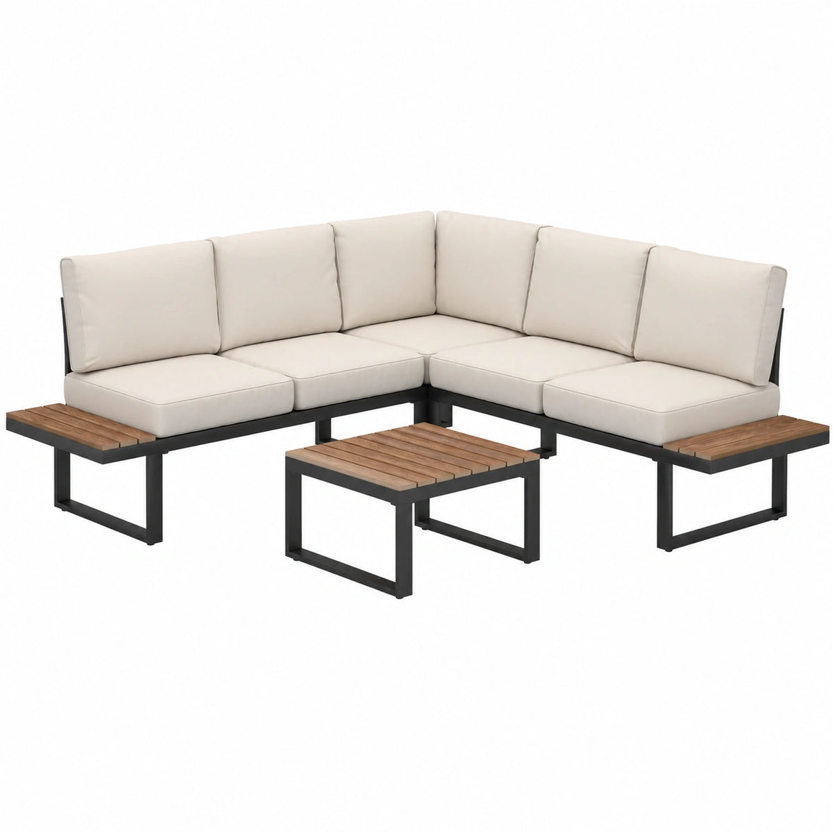 Salon de jardin, en aluminium, 5 places, pour la terrasse ou le jardin