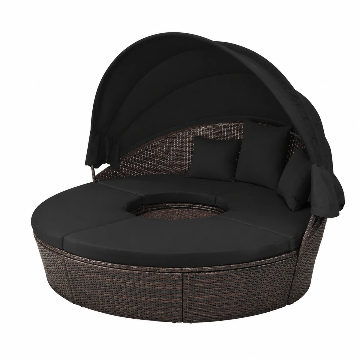Canapé convertible, réglable, coloris noir, pour le salon ou la chambre d’amis