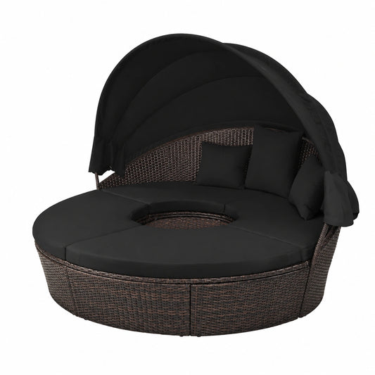 Canapé convertible, réglable, coloris noir, pour le salon ou la chambre d’amis