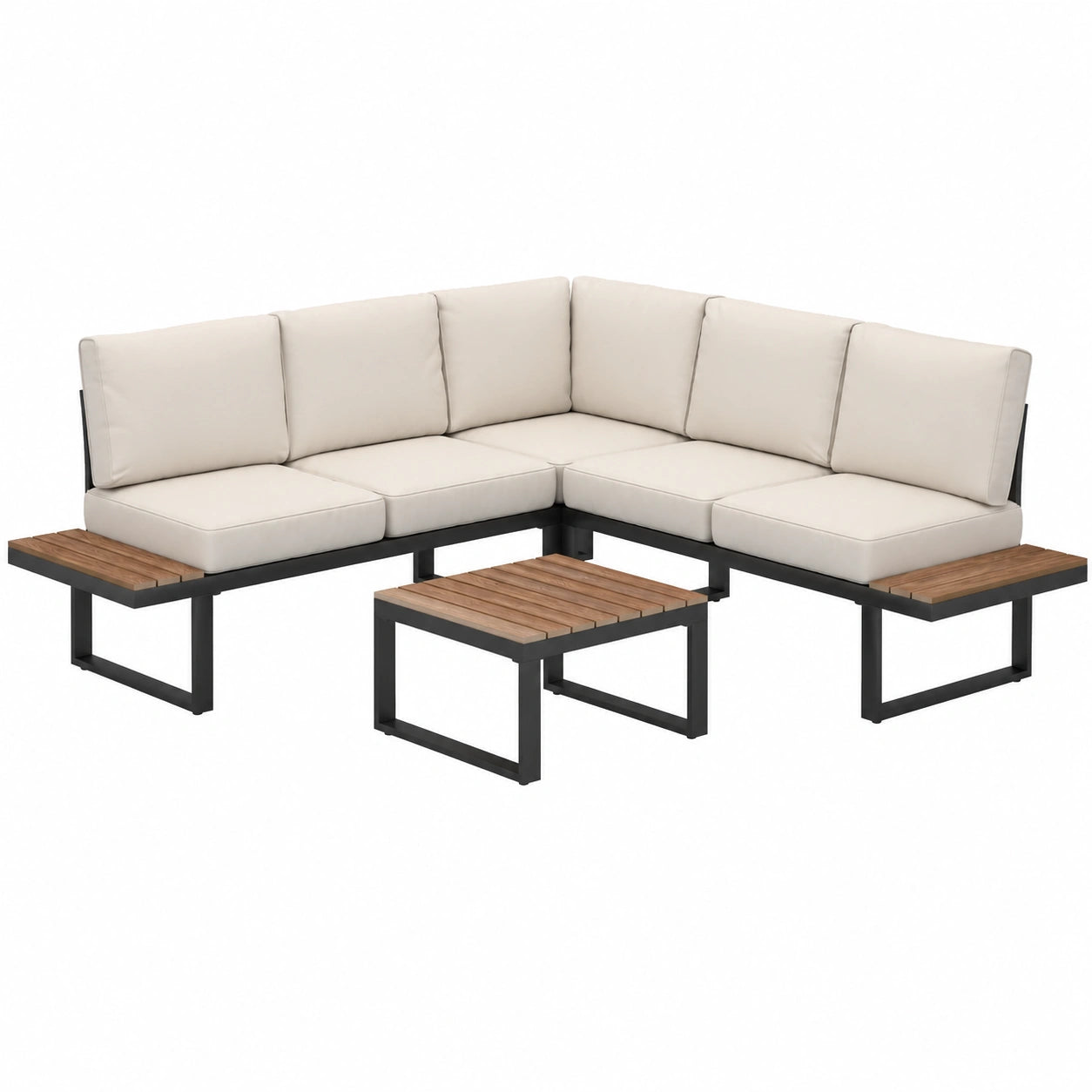 Salon de jardin, en aluminium, 5 places, pour la terrasse ou le jardin