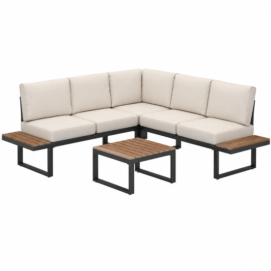 Salon de jardin, en aluminium, 5 places, pour la terrasse ou le jardin